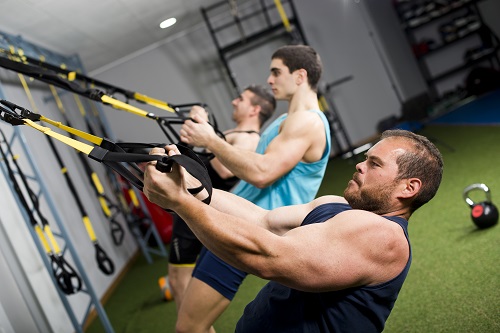 CrossFit exercise involving gymnastic rings.